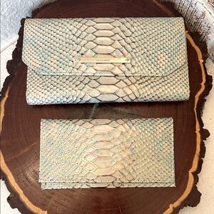 Brahmin Opal Seville collection Wallet and Checkbook card holder